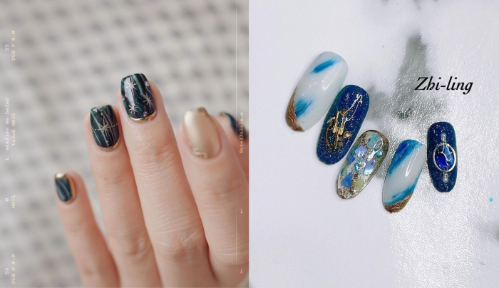 秋冬美甲_秋冬指甲_顯白秋冬美甲.